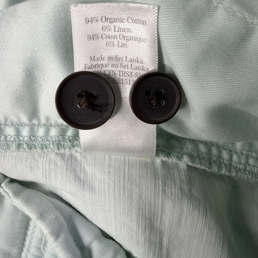 Everlane 4 Tourist Shorts Ice Blue High Rise Rolled Hem Summer Travel Comfort